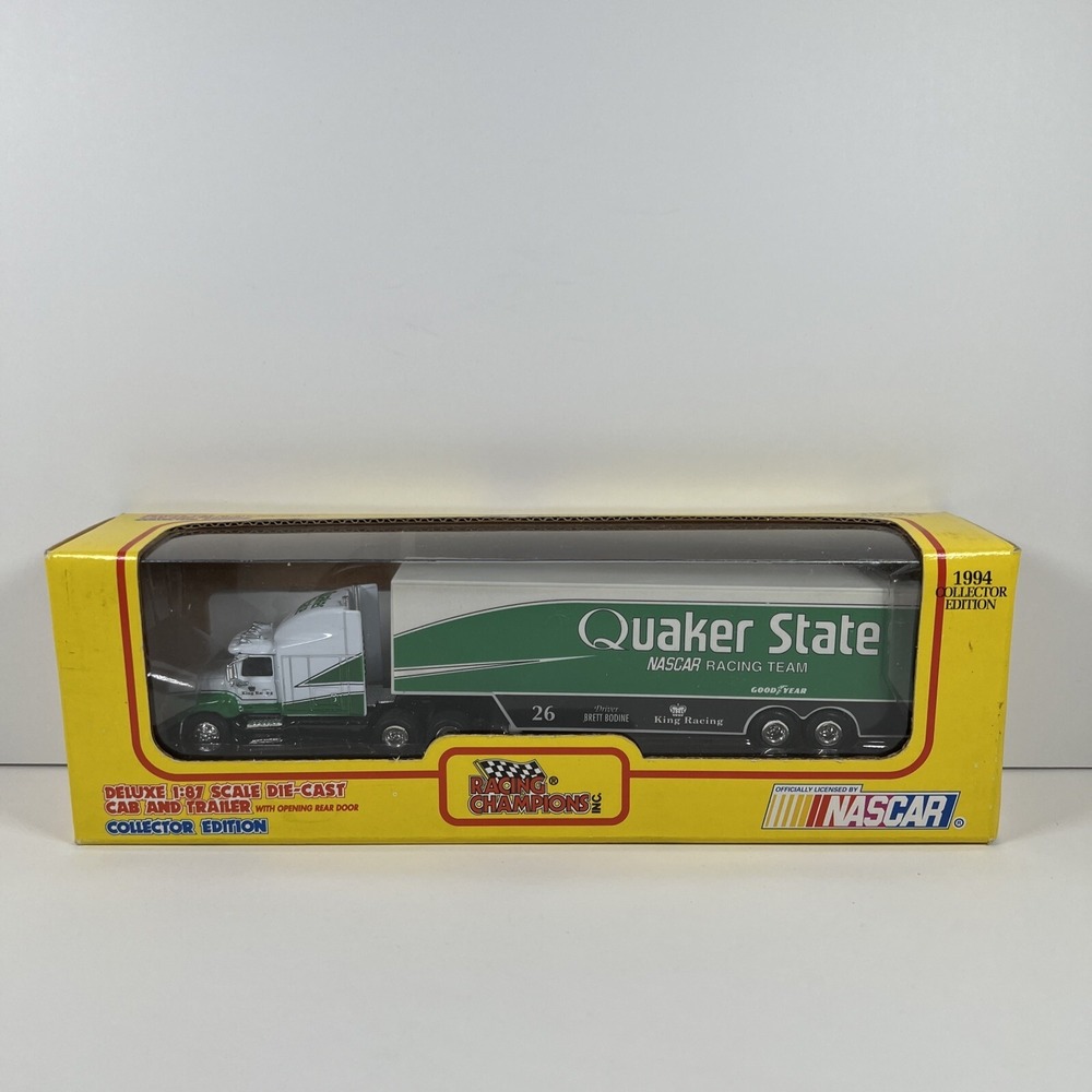 1994 Racing Champions #26 Deluxe 1:87 Quaker State Racing Trailer Brett Bodine
